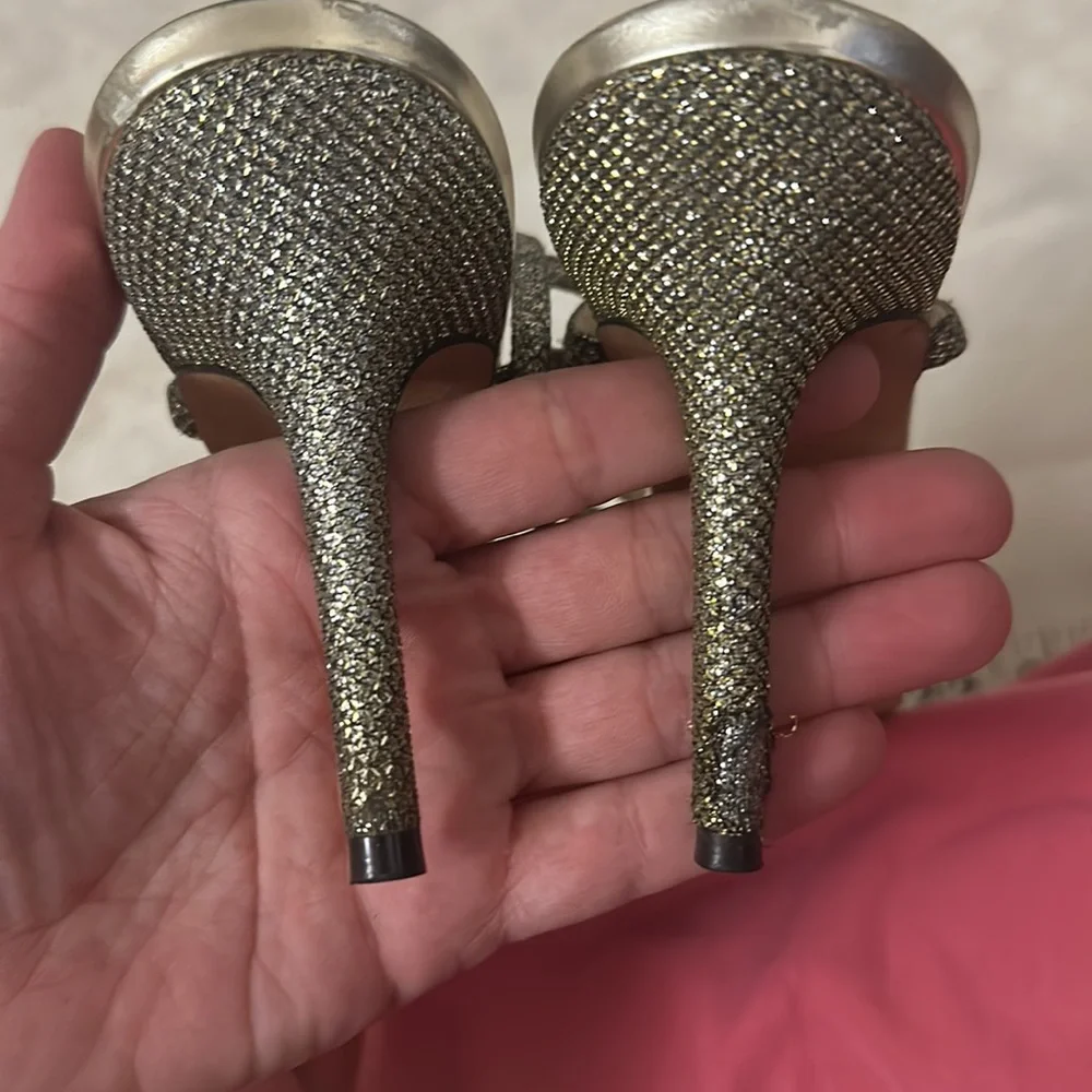 Jimmy Choo silver evening shoe size 36 / 6 - Picture 6 of 7